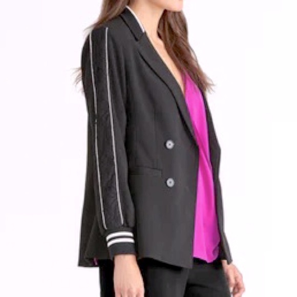 RACHEL RACHEL ROY - Black Double-Breasted Lace-Inset Blazer - XL NWT - Picture 5 of 7